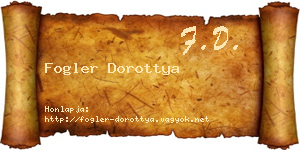 Fogler Dorottya névjegykártya